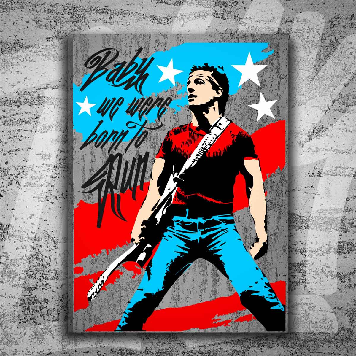 Cuadro Microcemento Urban Art Bruce Springsteen