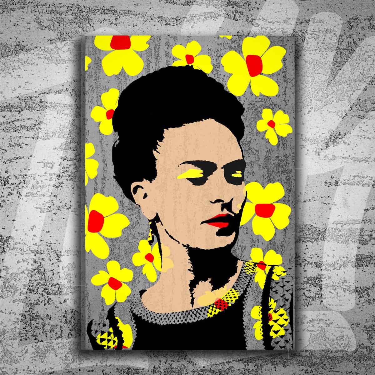 Cuadro Microcemento Urban Art Frida Kahlo