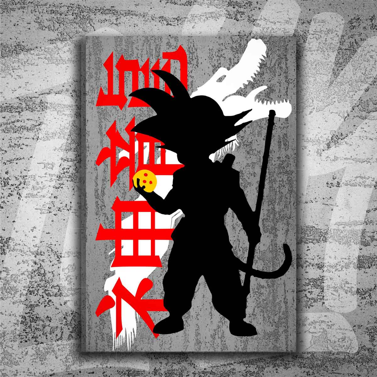 Cuadro Microcemento Urban Art Goku