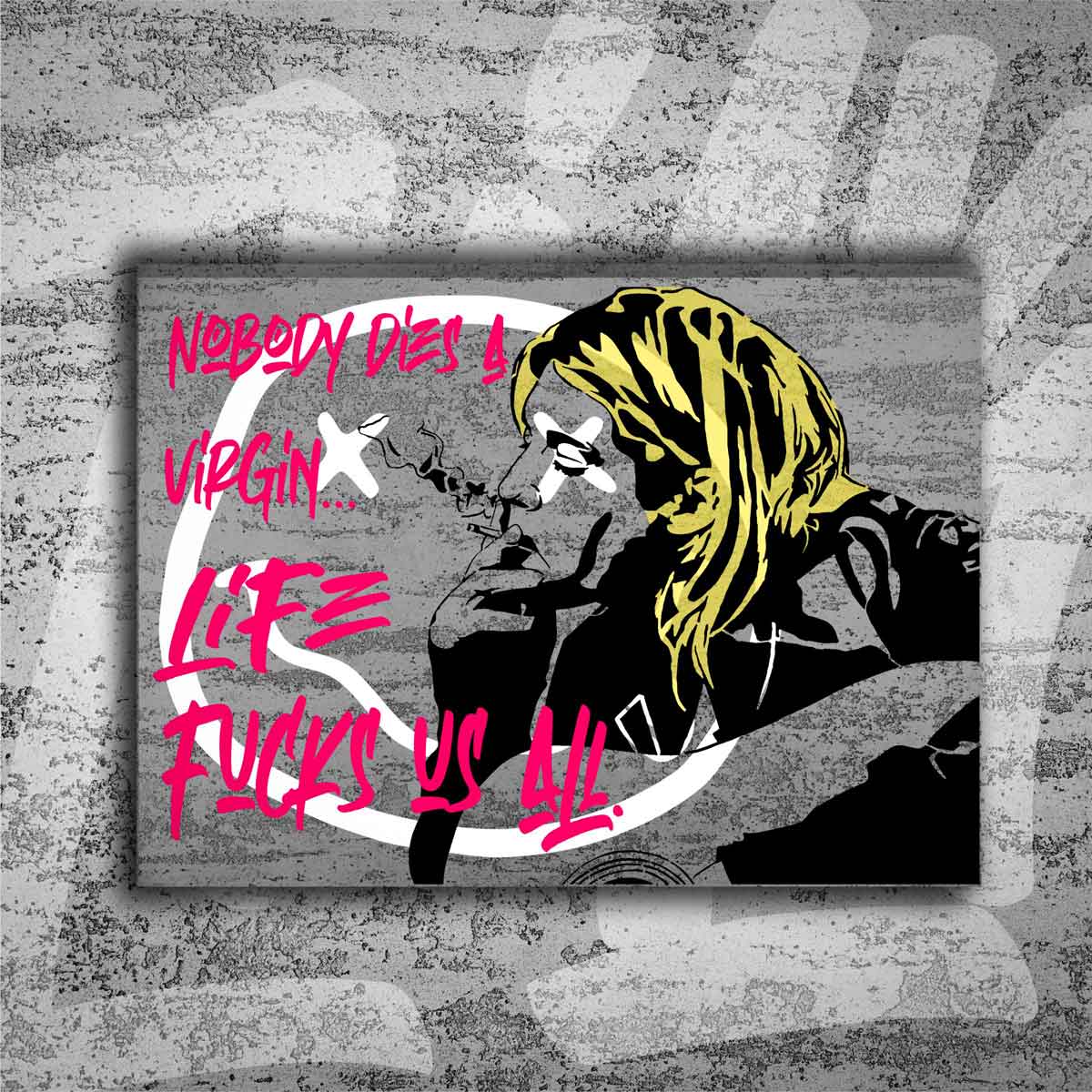 Cuadro Microcemento Urban Art Kurt Cobain