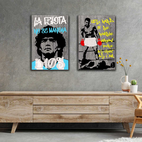 Cuadro microcemento Urban Art Muhammad Ali